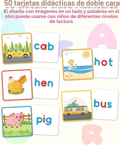Miniatura 5 de Juegos de ortografía de palabras CVC de madera, juguetes educativos Montessori de aprendizaje para niños de 3, 4, 5, 6 años, actividades