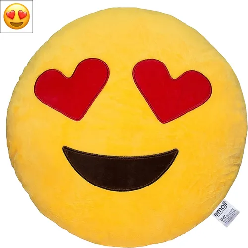 Miniatura 27 de Emoji Cara de Alienígena Cojín de Emoticón Relleno de Felpa Suave Almohada, Certificado Oficial, EvZ 31cm Gris