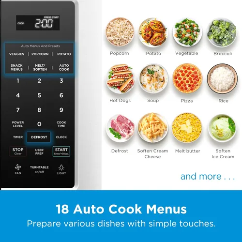 Miniatura 2 de Midea MOR17BSA-SS 1.7 pies cúbicos Horno de microondas para instalar sobre la estufa con panel táctil inteligente, menú de cocina automática, 1000