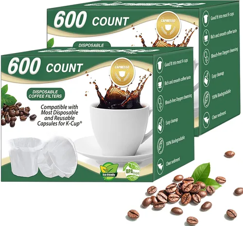 Miniatura 12 de CAPMESSO Filtros de papel desechables para café Reemplazo de filtros de café Kerig Filtros de café compatibles con cápsulas reutilizables de una