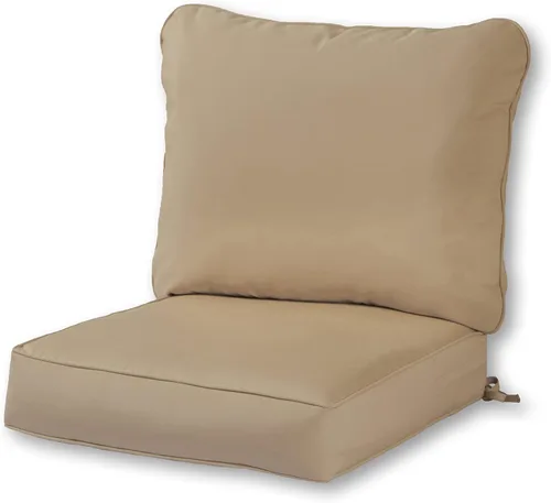 Miniatura 25 de Greendale Home Fashions Juego de cojines de asiento profundo para exterior de 2 piezas, Adobe Ártico