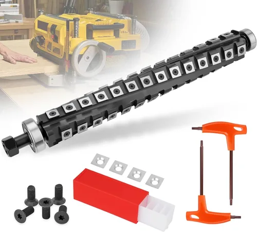 Cabezal de corte helicoidal en espiral de 13 pulgadas compatible con cepilladoras de grosor DW735 DW735X, cabezal de corte con 4 filas, 56 insertos