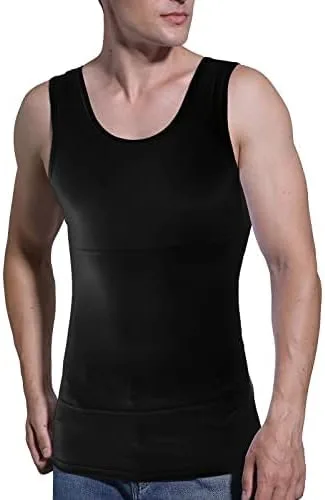 MJHCJH Camiseta de compresión para hombre, chaleco adelgazante, camiseta interior moldeadora de cuerpo, camiseta sin mangas, moldeadora,