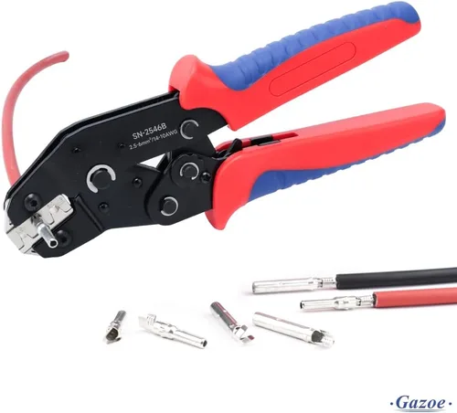 Miniatura 5 de Herramienta de prensado de cable fotovoltaico solar para conectores de cables solares, AWG14-10 (2.5/4/6mm²) - Mini piler de 7 pulgadas