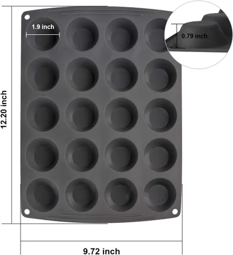 Miniatura 3 de Webake Molde de silicona antiadherente para hornear mini magdalenas, magdalenas, tartas, magdalenas, bombas de grasa Keto, paquete de 2
