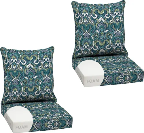 Miniatura 179 de Arden Outdoor Deep Seat Cushion Set, 24 x 24 pulgadas, Cojín para exteriores resistente al clima, a la lluvia y a la decoloración para silla, sofá