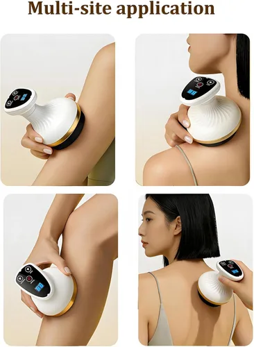 Miniatura 8 de Máquina Vacuvia para celulitis con luz LED y vibración, 9 niveles de succión ajustables para brazos, piernas, abdomen y espalda, masajeador corporal