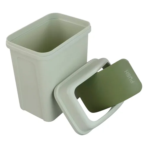 Miniatura 2 de Asking Cubo de basura pequeño de 1.8 galones con tapa abatible, cubo de basura de plástico, color verde