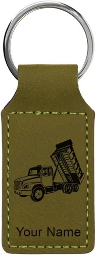 Miniatura 31 de LaserGram Llavero rectangular, camión volquete, grabado personalizado incluido