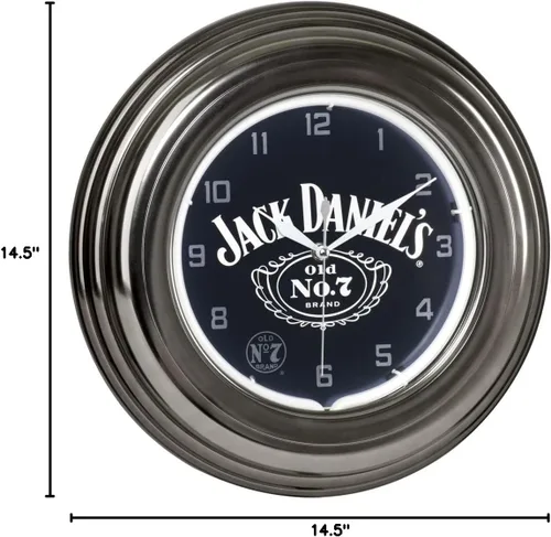 Miniatura 9 de Jack Daniel's Whiskey Logo - Old Number 7 - Reloj de pared con barra de neón individual