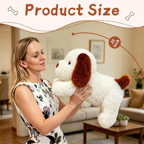 Miniatura 4 de Animales de Peluche Cachorro de 20 pulgadas, Animal de Peluche Perro Suave, Lindo Regalo de Peluche de Perro Cachorro para Niños y Niñas