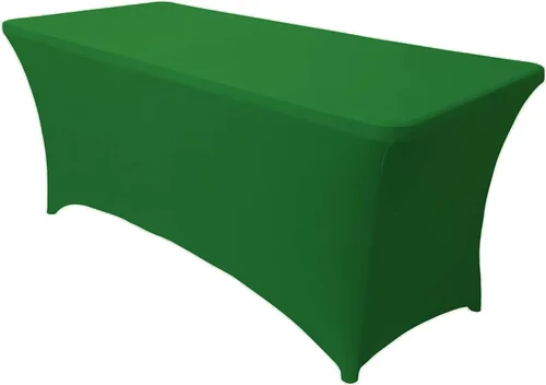 Miniatura 101 de Obstal Funda de mesa de elastano elástica de 4 pies para mesas plegables estándar, paquete de 2 manteles rectangulares universales ajustables