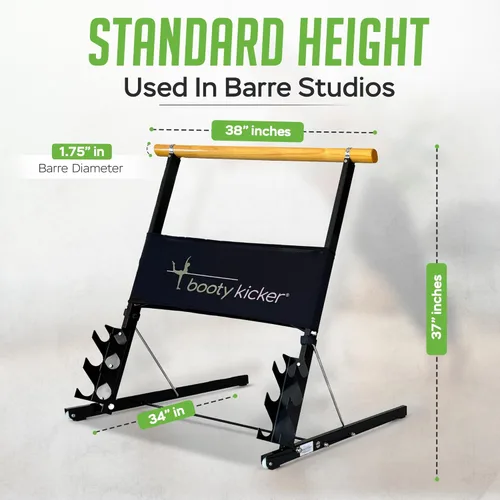 Miniatura 6 de Portable Folding Exercise Bar for Barre, Balance and Ballet Home Workouts, Strong Freestanding Stable Design