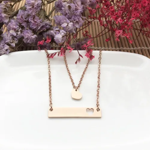Miniatura 2 de JJTZX - Juego de collares dijes de corazón y de orificios en forma de corazón para mamá e hija (s)