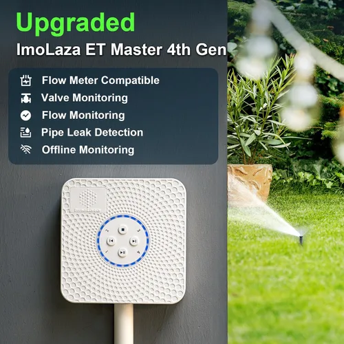 Miniatura 2 de ImoLaza ET Master Controlador inteligente de rociadores de 4ª generación: controlador de riego WiFi de 4 zonas mejorado con riego automatizado