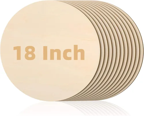 Miniatura 7 de Círculos redondos de madera de 18 pulgadas sin terminar para manualidades, colgador de puerta, pirografía y pintura (5 piezas)