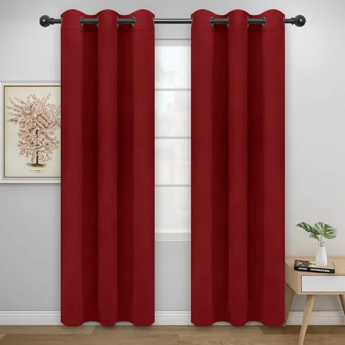 Miniatura 300 de Easy-Going - Cortinas opacas para dormitorio, aislamiento térmico sólido con ojales, cortinas de ventana para reducción de ruido, cortinas
