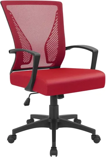 Miniatura 25 de Furmax Silla de oficina ergonómica de escritorio para computadora, silla de malla, respaldo medio, soporte lumbar giratorio con reposabrazos