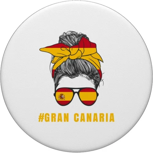 Miniatura 3 de Gran Canaria Spanish Lady Spain Flag PopSockets Adhesive PopGrip