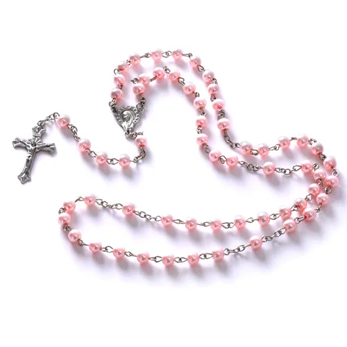 Miniatura 7 de My First Rosary Cross for Girl - Caja de recuerdo y rosario para regalo, color rosa