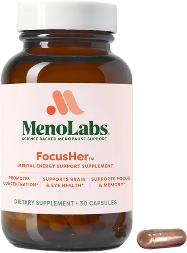 MENOLABS® FocusHer™ Suplementos para la menopausia para mujeres - Suplementos cerebrales nootrópicos para la memoria y la concentración con enXtra®