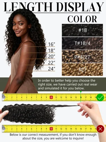 Miniatura 4 de Loxxy Jerry - Extensiones de cabello humano rizado de color negro natural con clip, cabello humano Remy real, 4.23 onzas, 3B 3C, doble trama, cabeza