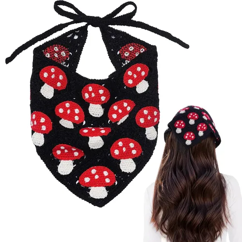 Miniatura 15 de hoyuwak Pañuelo para la cabeza de ganchillo, bandanas, diademas de corazón, bufanda, cubiertas para la cabeza, accesorios para el cabello rosa