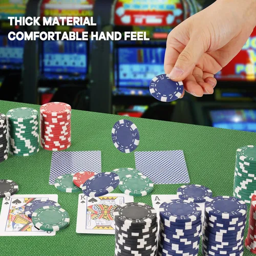 Miniatura 7 de 600 piezas de fichas de póquer de casino para juego de blackjack, juego de fichas de póquer de 11.5 gramos para kit de póquer de casino Texas 7