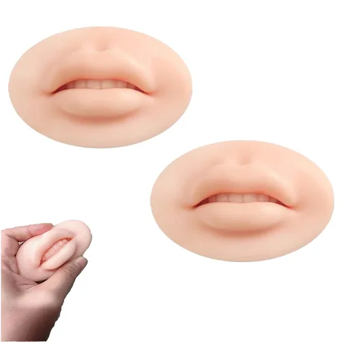 Miniatura 7 de Hipifans 3 labios falsos 3D, labios de silicona para práctica de maquillaje, labios suaves de práctica de tatuajes, modelo para suministros de 3