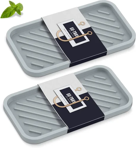 Miniatura 11 de EG-SIPRO Bandeja Organizadora de Fregadero de Cocina, Soporte para Esponja para Fregadero de Cocina Bandeja de Mostrador de Baño Portaesponjas