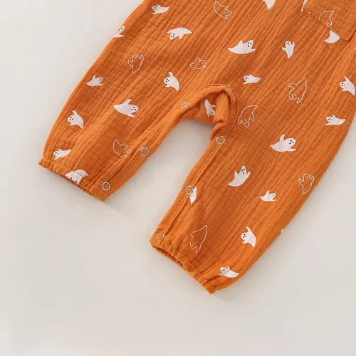 Miniatura 50 de Disfraz de Halloween para bebé niño y niña, mameluco de manga larga con diseño de calabaza, mameluco para Halloween