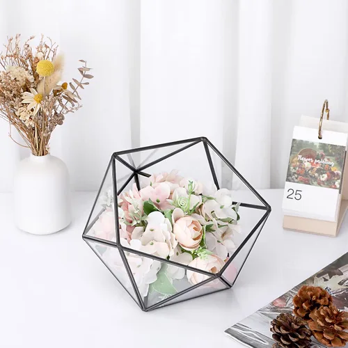 Miniatura 6 de ELLDOO Soporte para cápsulas de café de vidrio negro, caja geométrica de 15 caras, organizador de cápsulas de café para taza K expreso, bolsas