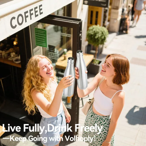 Miniatura 7 de Volhoply Botellas de agua aisladas de 25 onzas, paquete de 1/2/4, termo de acero inoxidable de doble pared que mantiene el frío y el calor, botella