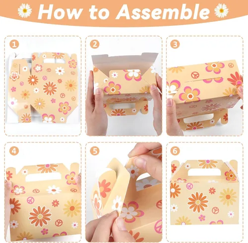 Miniatura 4 de 12 cajas de regalo de flores de margarita, suministros de fiesta, margaritas hippie, regalos de fiesta, cajas de regalo para niñas, cumpleaños, baby