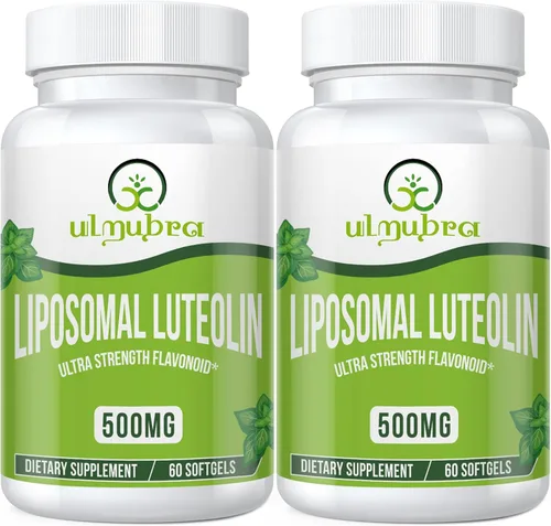Ulmubra Luteolina liposomal 500MG, máxima absorción, potente flavonoide, 120 cápsulas blandas, suplemento de luteolina, sin OMG, sin gluten