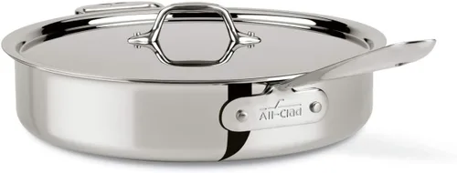 Miniatura 9 de All-Clad D3 Sartén Salteadora de Acero Inoxidable de 3 Capas con Tapa y Mango 3 Cuartos, Inducción, Apto para Horno y Parrilla 600F