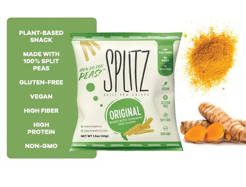 Miniatura 8 de SPLITZ Split Pea Crisps Ajo ardiente (1.5 onzas), 16 unidades a base de plantas, orgánico, sin OMG, vegano, sin gluten, superalimentos, aperitivo