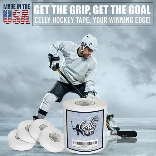 Miniatura 4 de Paquete de 4 cintas de hockey – Cinta de tela resistente y multiusos para deportes, hockey sobre hielo y patinaje, cinta de bate de béisbol, Cinta