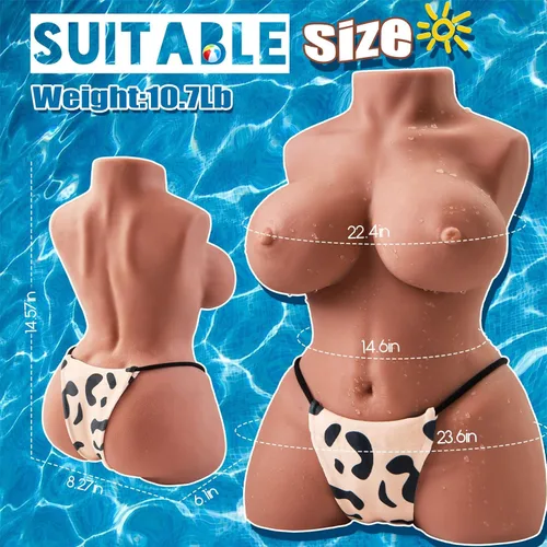 Miniatura 6 de Muñeca Sexual Masturbador Masculino con Fantasía de Reloj de Arena Perfecta, Muñecas Sexuales Marrones Realistas de 4.9 kg para Hombres con Vagina