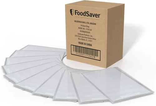 FoodSaver Sellador al vacío de 1 cuarto de galón, bolsas, 90 unidades | Sin BPA, grado comercial para almacenamiento de alimentos y Sous Vide