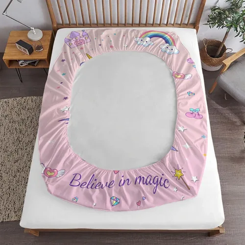 Miniatura 40 de MUSOLEI Sábana bajera ajustable de hongos, ropa de cama de hongos, decoración de hongos para niños, niños; juego de sábanas individuales; 1 sábana