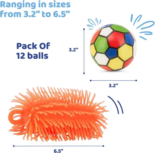 Miniatura 3 de Neliblu Pelotas antiestrés para niños y adultos – Paquete de 12 bolas sensoriales surtidas – Juguetes sensoriales para aliviar la ansiedad – Pelota