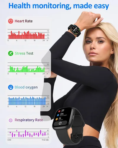 Miniatura 4 de Reloj inteligente para hombres y mujeres (Alexa incorporado), monitor de fitness HD de 1.83 pulgadas, llamada Bluetooth 5.3, monitor de sueño SpO2
