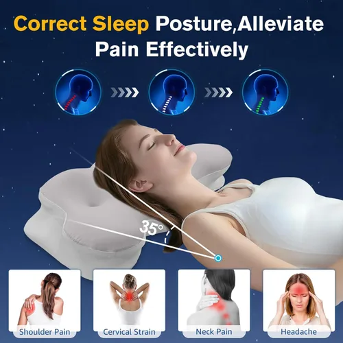 Miniatura 7 de Almohada cervical para el cuello, almohadas para el dolor de cuello y hombros, almohada de contorno, almohadas de cuello, almohada para aliviar