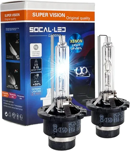 SOCAL-LED LIGHTING Bombillas HID de xenón D2S 35W para faros delanteros, 10000 K, azul profundo, 66040 66240 85122, repuesto directo de haz alto y