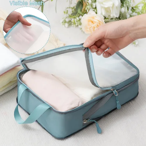 Miniatura 53 de BAGAIL 4 Set/6 Set Ultraligero Compresión Embalaje Cubos Organizador de Embalaje para Accesorios de Viaje Equipaje Maleta Mochila
