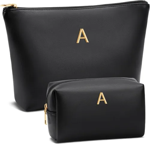 Miniatura 54 de Regalos para mujeres Juego de bolsa de maquillaje inicial para niñas, regalos personalizados para dama de honor, amiga, graduación, profesora