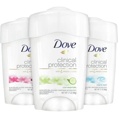 Dove Desodorante, protección clínica para mujeres, paquete variado de 3 varillas, desodorante antitranspirante con 48 horas de cobertura, hidratante