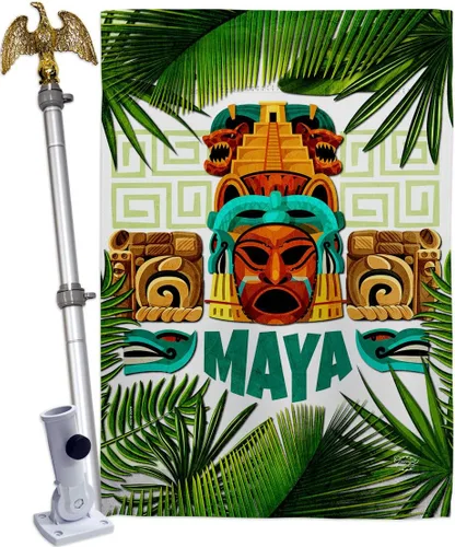 Miniatura 7 de Maya - Kit de banderas de arpillera para casa de jardín, regional, México, Estados Unidos, Estados mexicanos, área particular, pequeño, decorativo