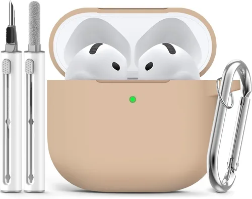 Miniatura 13 de Ljusmicker – Funda para AirPods 4 (2024) con cierre magnético en la tapa y juego de limpieza, funda protectora de silicona suave para Apple AirPods